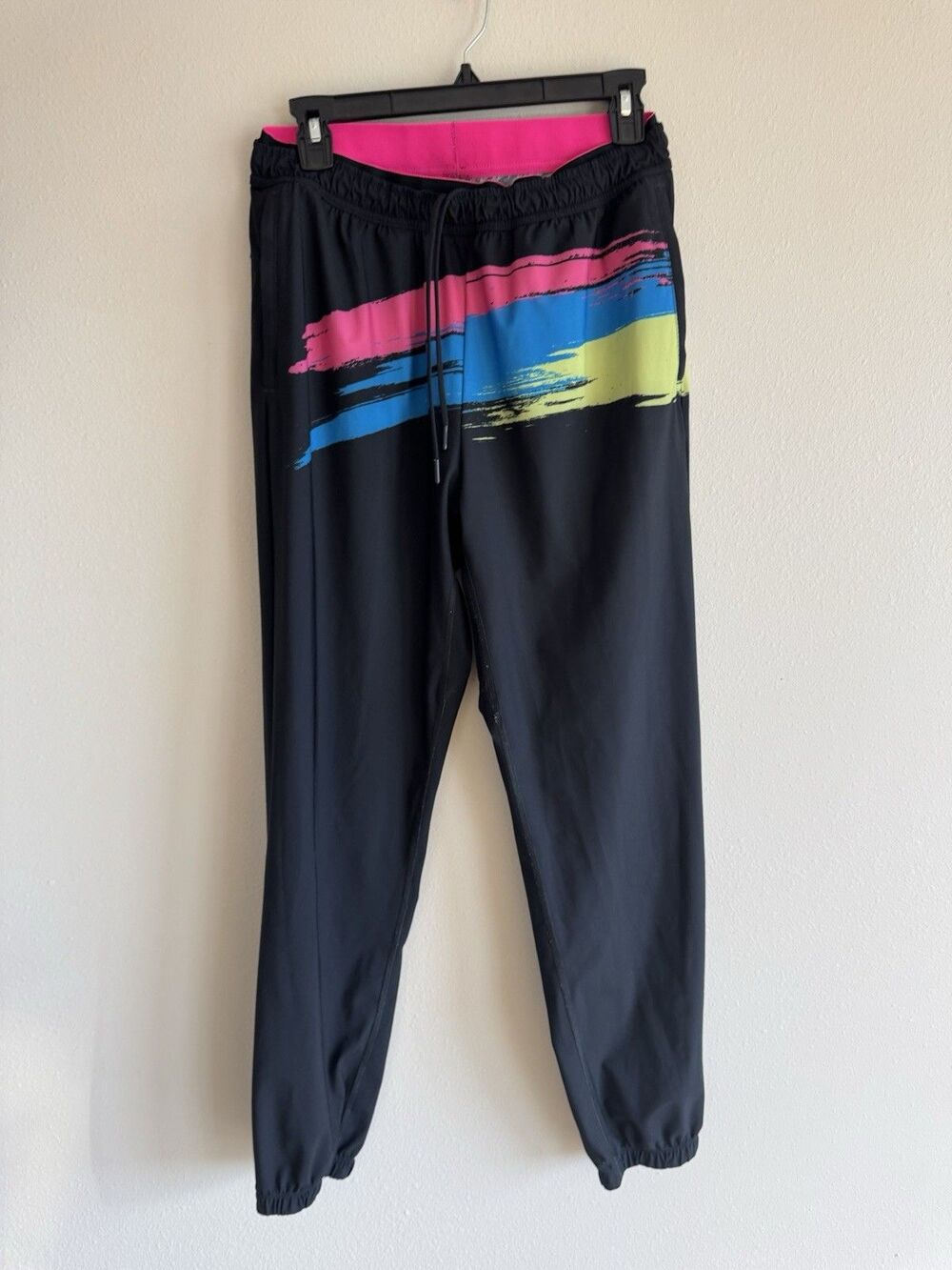 Chubbies Women's Jogger Pants Medium Colorblock Black Pink Blue Yellow